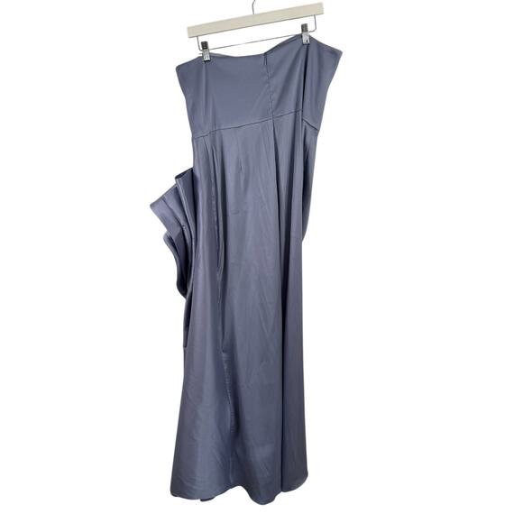 Badgley Mischka Mikado Ruffle Strapless Purple Gown Part Cocktail READ Womens 16 - Picture 7 of 9